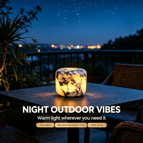 Natural Marble Lamp Cordless Touch Control Night Light 3