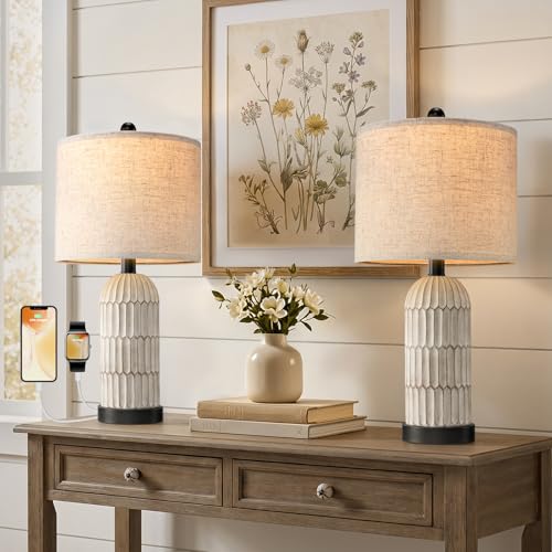 22.5" Bedside Table Lamps Set of 2 (2 Count)