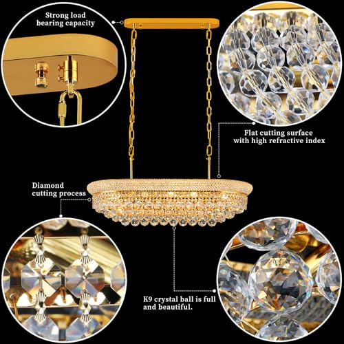 Gold Crystal Chandeliers for Dining Room