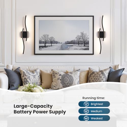 Black Battery Operated Wall Sconces (2 Count)
