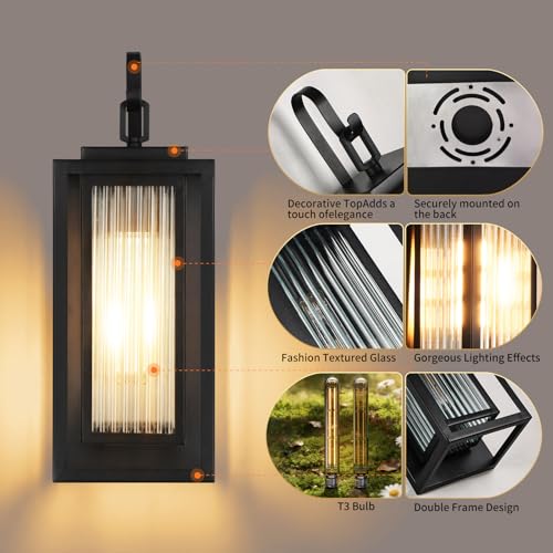 2 Pack Outdoor Wall Lights for House Exterior