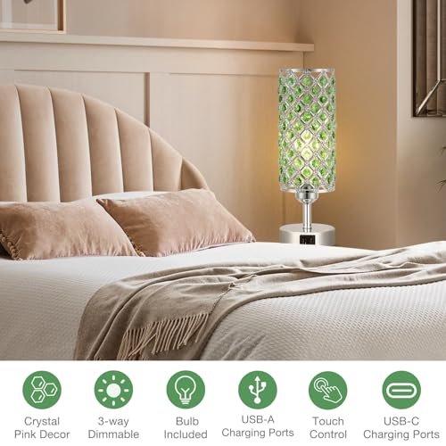 Green Crystal Bedside Lamp