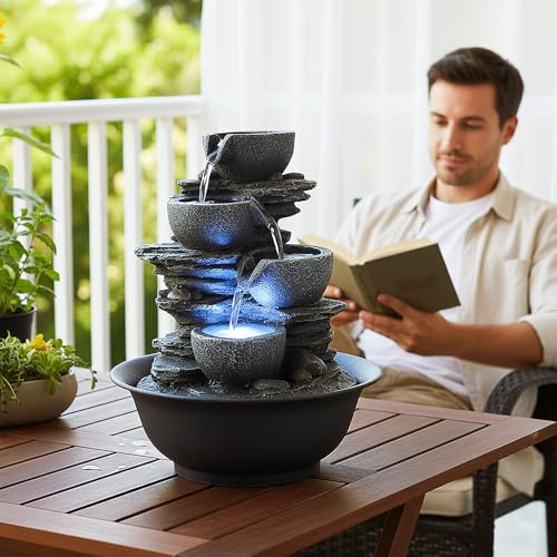10.6” High Tabletop Water Fountain