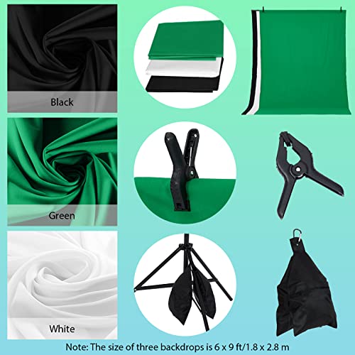 Photography Lighting Kit with 3 Color Backdrops