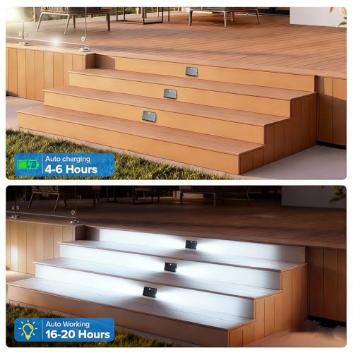 6 Pack Motion Sensor Solar Step Lights (6 Count)