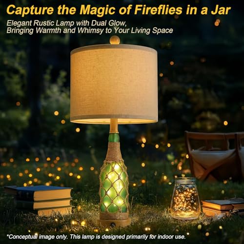 23'' Boho Table Lamps with Night Light for Living Room (2 Count)