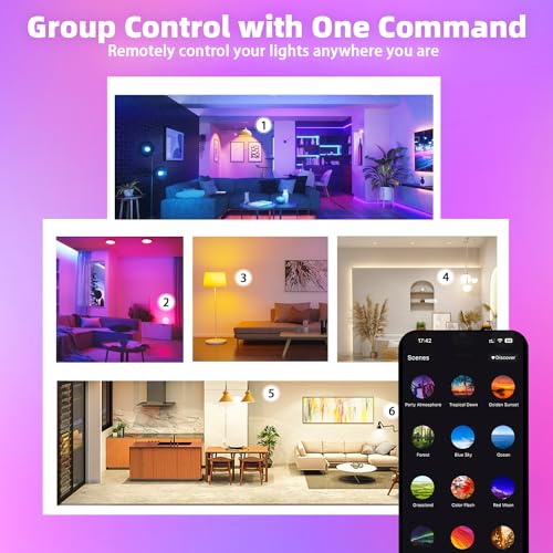 Smart Light Bulbs with Remote (2 Count)