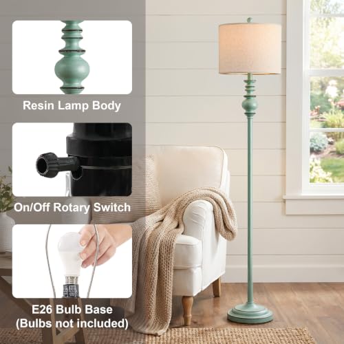 64.25" Farmhouse Floor Lamp for Living Room (Antique Blue)