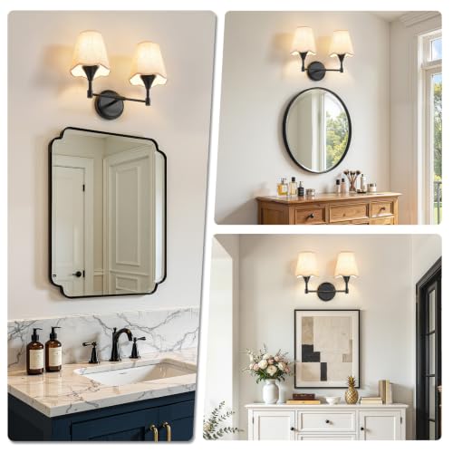 Black Bathroom Vanity Light Fixtures (Matte Black / 2 LIGHT)