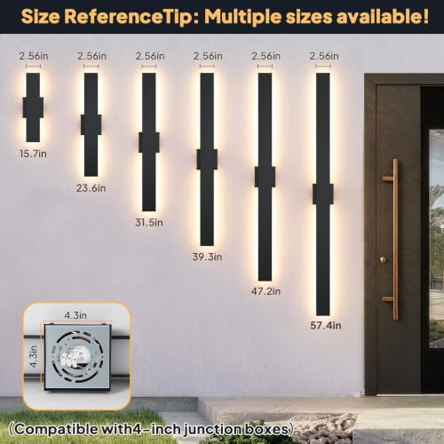2 Pack LED Outdoor Wall Lights (23.6in)