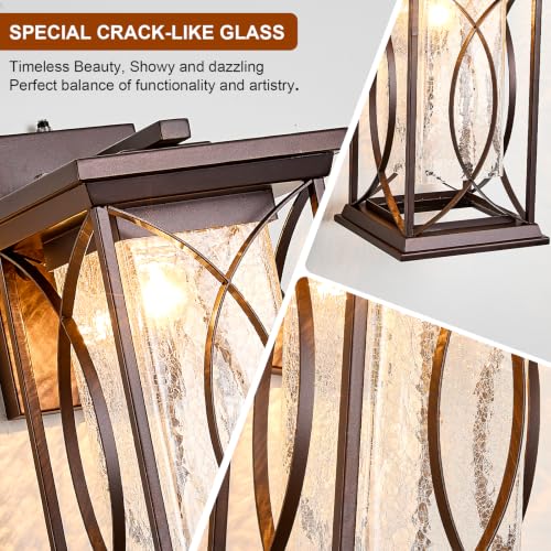 18" Oil Rubbed Bronze Large Outdoor Wall Lantern Dusk to Dawn Coach Light Modern Extra Large Deep Brown Exterior Sconce Waterproof Metal with Crack