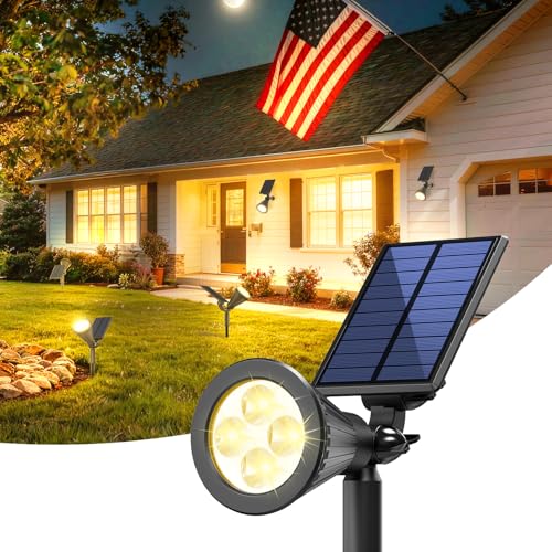 1 Pack Solar Spot Lights Outdoor Waterproof with Focus Beam