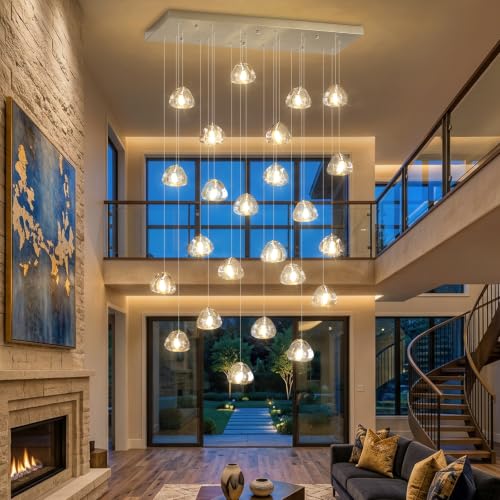 Dining Room Chandelier Dimmable Light Fixtures Silver 24 Lights