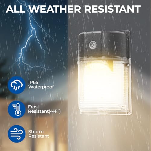 26W LED Wall Pack Light with Dusk to Dawn Sensor 3000k Bronze 2Pack (2 Count)