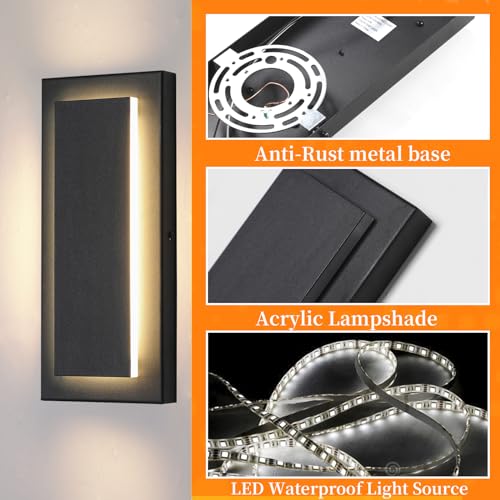 Modern Exterior Lighting Fixtures Outdoor Wall Lights (2 Count)