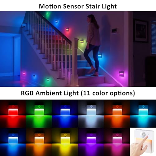 16 Pack Rechargeable Motion Sensor Stair Light for Indoor (16 Count)