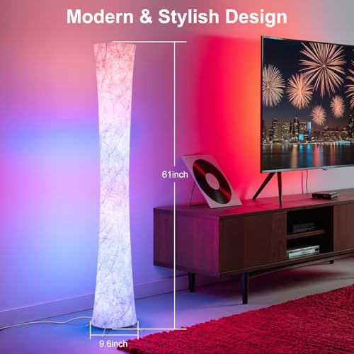 Floor Lamp 61'' Smart RGB LED Corner Lamp with Music Sync and 16 Million DIY Colors