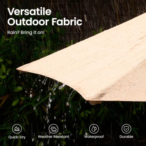 14.5 Ft X 8.3 Ft Rectangular Led Light Market Umbrella With Remote & App