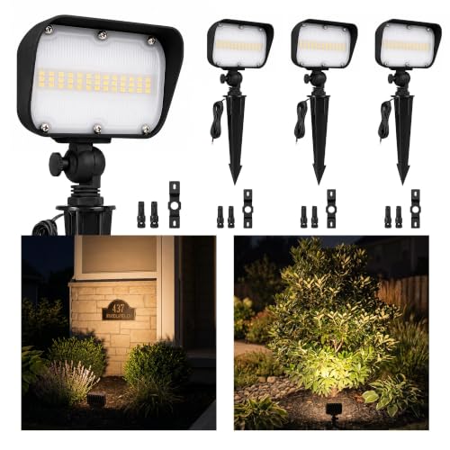 12V Landscape Flood Light (7W Warm White (3000K) / 4 Pack(Wiring Required))