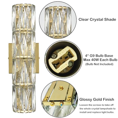 Gold Wall Sconce Modern Crystal Sconces Wall Lighting