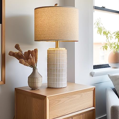 23" Modern Ceramic Table Lamp Set of 2 for Living Room Bedroom (2 Count)
