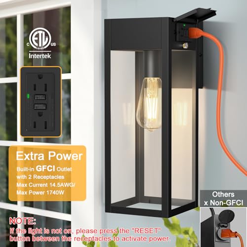 Large Porch Lights with GFCI Outlet