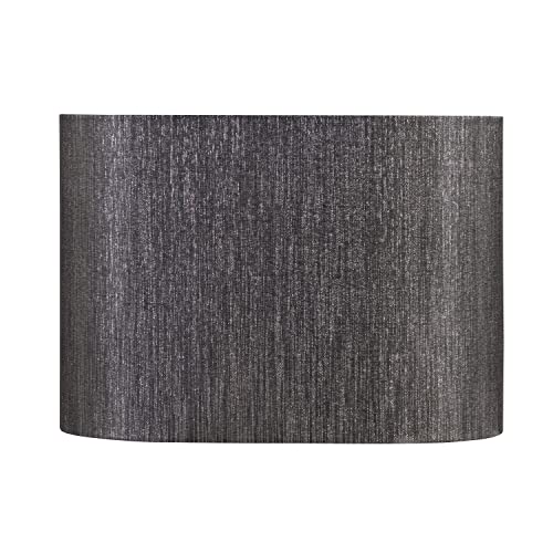 37003 Contemporary Oval Hardback Shaped Spider Construction Lamp Shade in Dark Sliver Grey