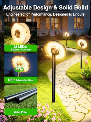 3X Larger & Taller Solar Pathway Lights Outdoor