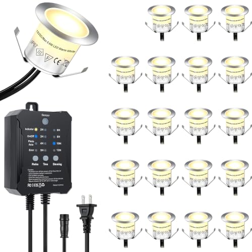 Dimmable LED Deck Lights with Timer and Photocell Sensor (20 Count)