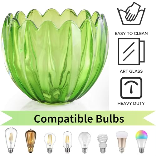 Green Tulip Glass Lamp Shades 3Pcs (3 Count)