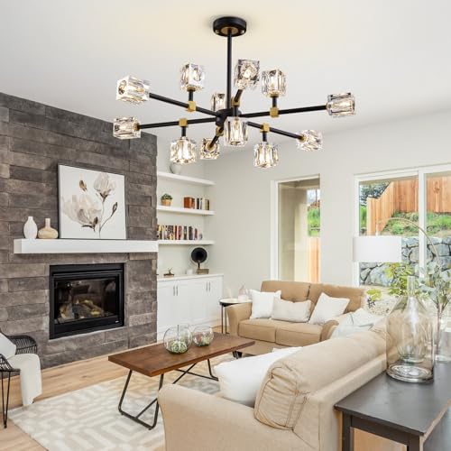 Modern Crystal Chandelier with 12 Lights