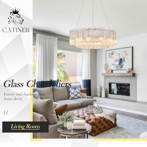 Modern 24" Crystal Glass Chandelier 10