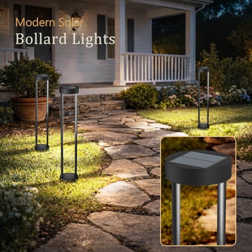 Solar Bollard Lights Outdoor (2 Count)