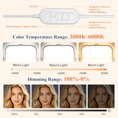 Half Moon Nail Desk Lamp with 5X Magnifier & Phone Holder (5 Count)