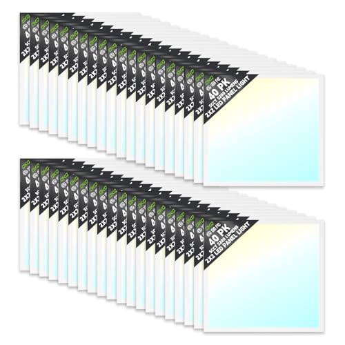 2x2 LED Flat Panel Light Drop Ceiling Office Fixture (40 Count)