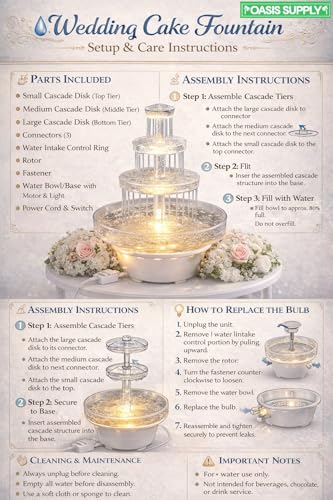 12.5" Lighted Wedding Cake Water Fountain