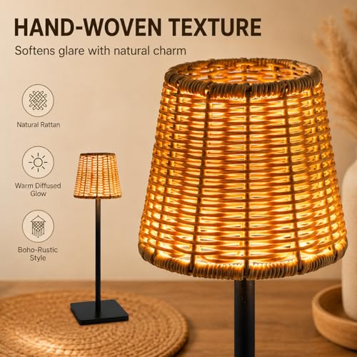 2 Pack Rattan Table Lamp (2 Count)