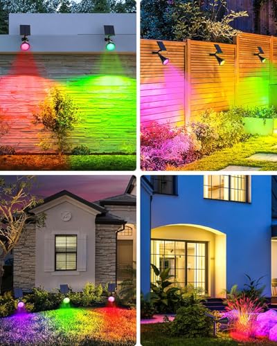 Solar Spot Lights Outdoor Color Changing (10 Count)