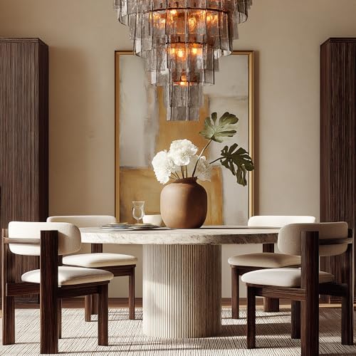 47 Inch Gold Tiered Smoky Glass Chandelier