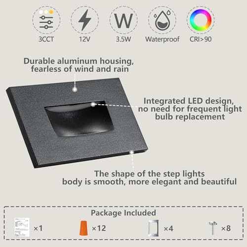 Stair Lights Indoor LED Step Lights Outdoor (4 Count)