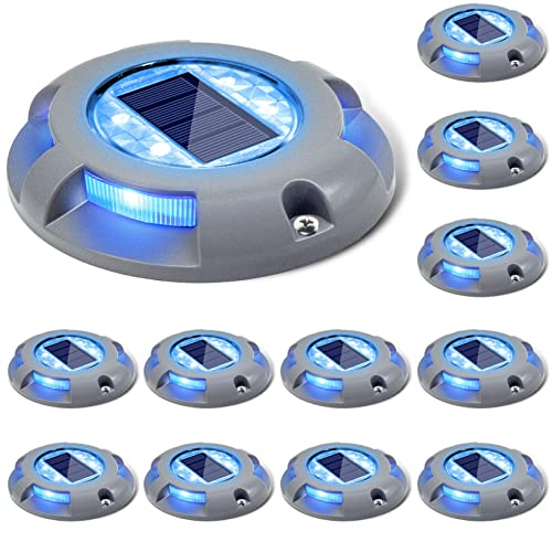Solar Deck Lights Outdoor LED Driveway Dock Lights (12 Count)