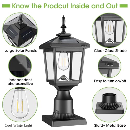 Solar Post Light Outdoor (2 Count)