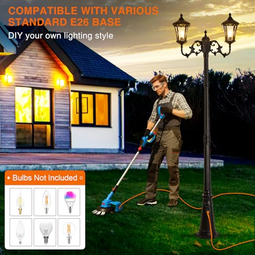 Dusk to Dawn Outdoor Lamp Post Lights with Outlet