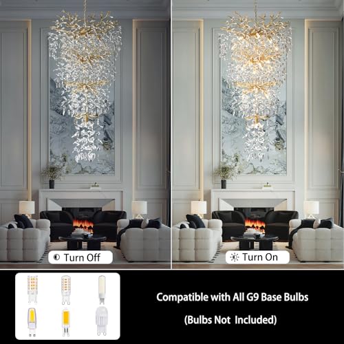 90'' Long Crystal Chandelier for High Ceilings