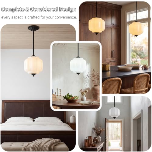 10 Inch Vintage Milk White Glass Ceiling Light Fixture