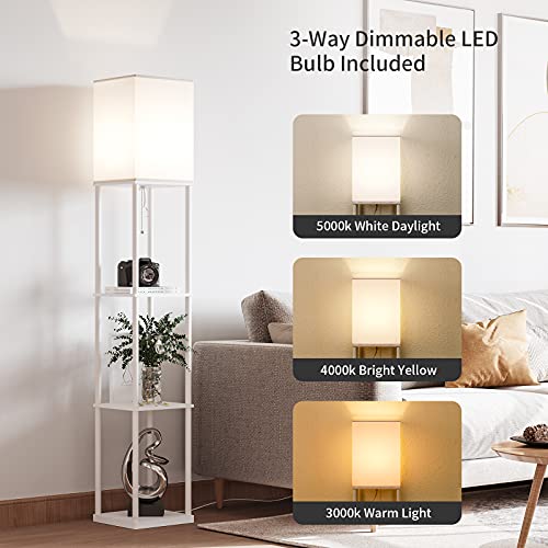 Floor Lamp with Shelves
