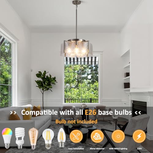 Nickel Chandelier for Dining Room Light Fixture