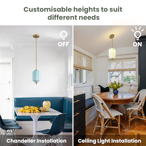Vintage Blue Glass Pendant Lights 3