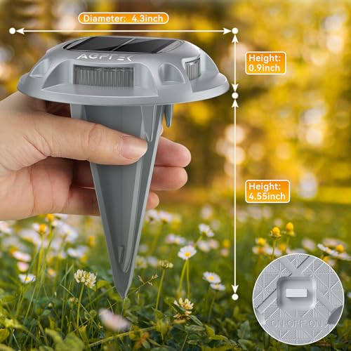 2 Colors in 1 Solar Driveway Light 1 Pack with Ground Spike Design