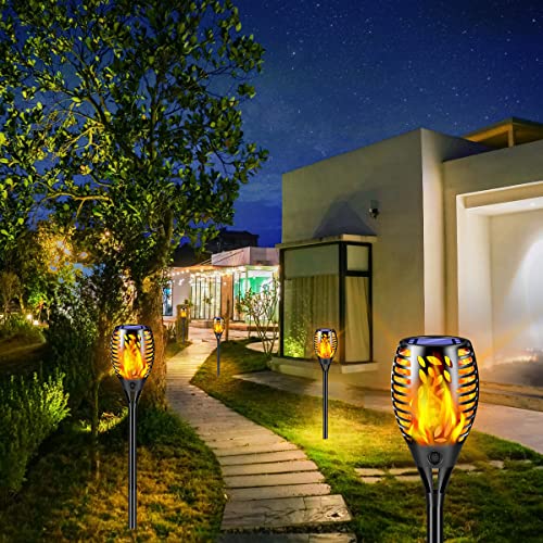 8 Pack Solar Lights Outdoor Flickering Flame Solar Torch Lights (8 Count)